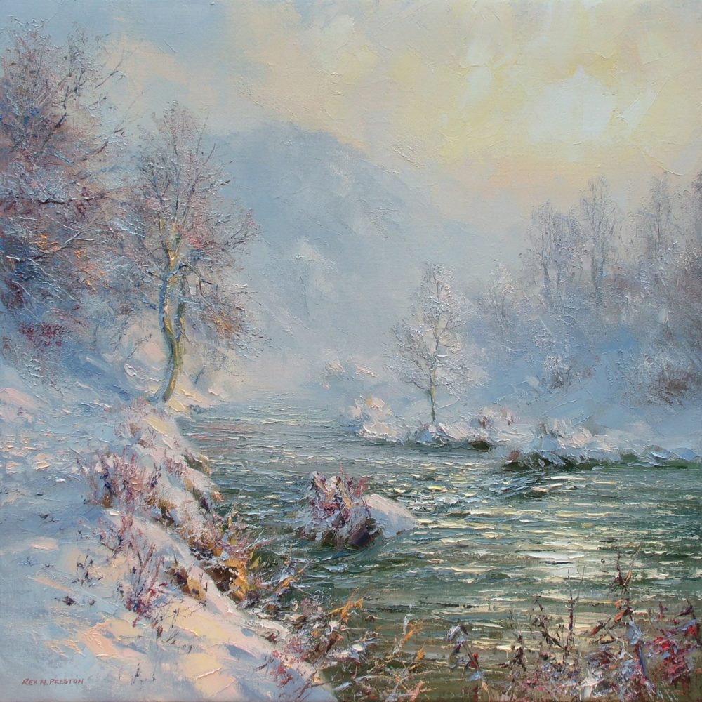 Late Afternoon Sunlight, Dovedale pil painting by Rex Preston